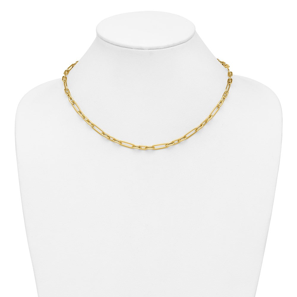 Polished Fancy Link Necklace 18" - 5mm