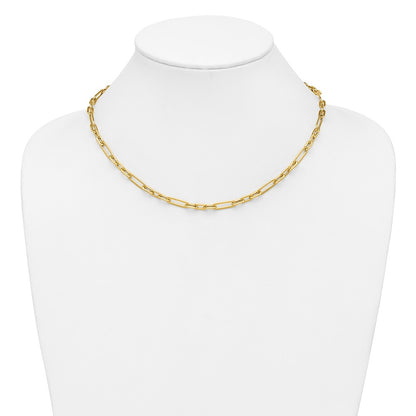 Polished Fancy Link Necklace 18" - 5mm
