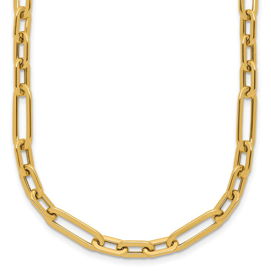 Polished Fancy Link Necklace 18" - 5mm