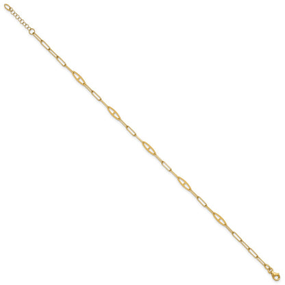 Polished Fancy Link Plus 1in ext. Anklet