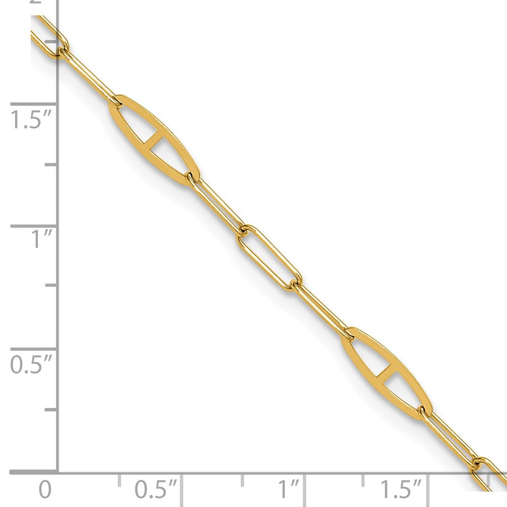 Polished Fancy Link Plus 1in ext. Anklet