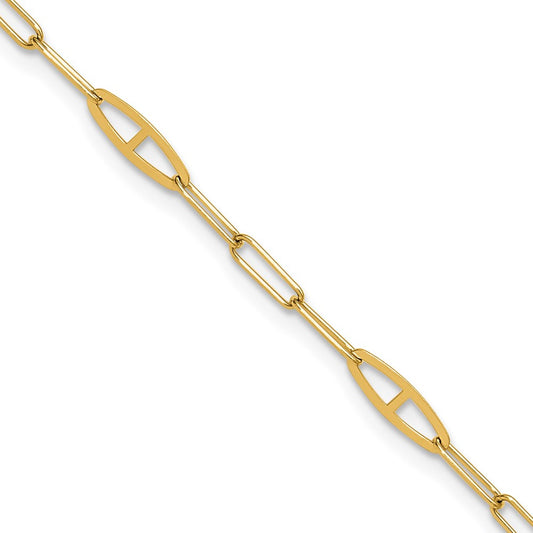 Polished Fancy Link Plus 1in ext. Anklet