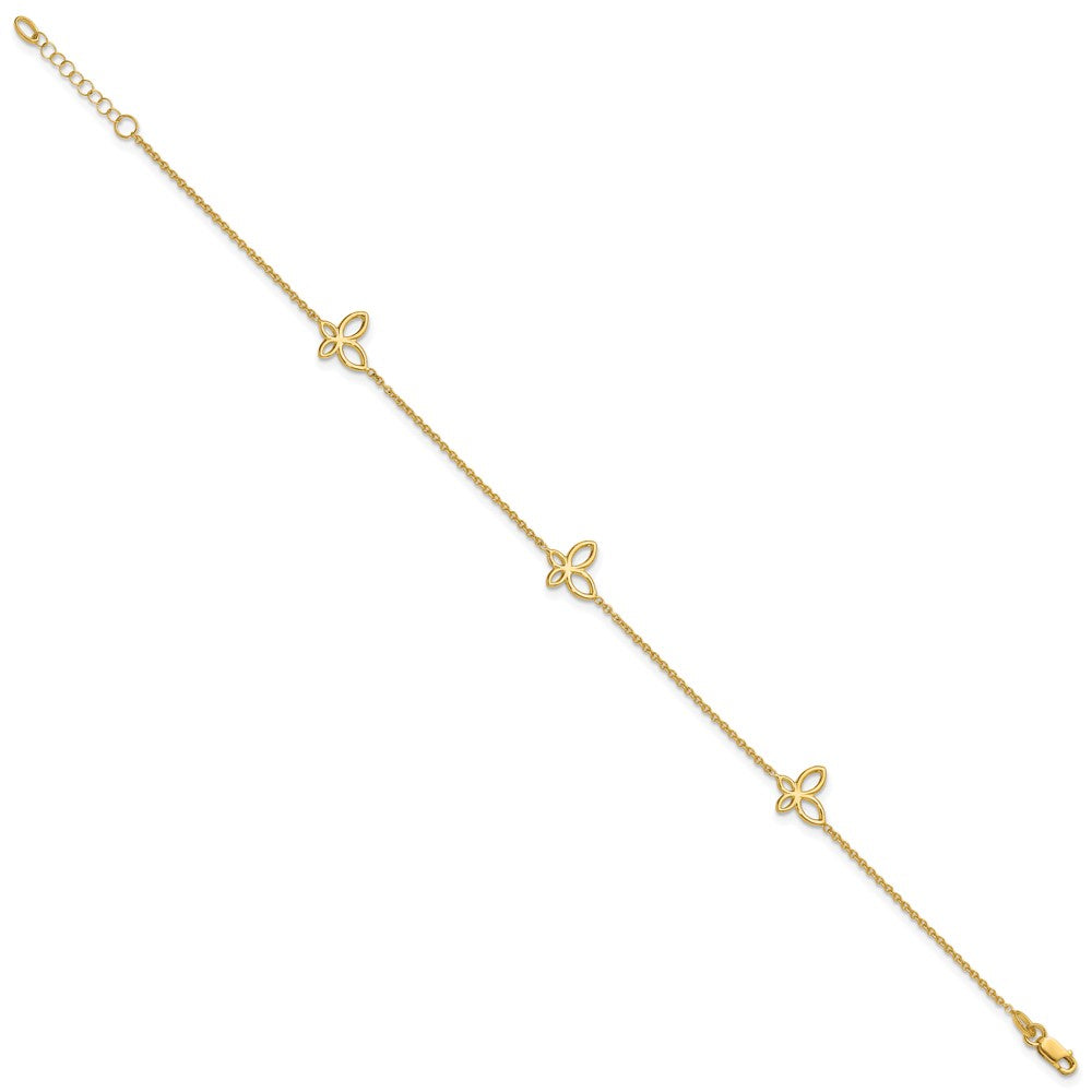 Polished Butterfly Station Plus 1in ext. Anklet