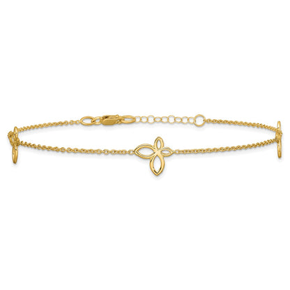 Polished Butterfly Station Plus 1in ext. Anklet