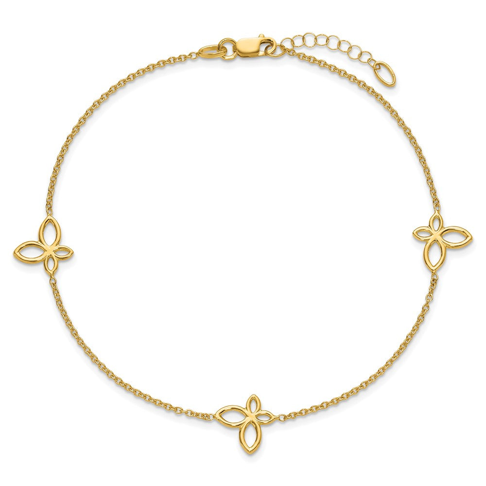 Polished Butterfly Station Plus 1in ext. Anklet