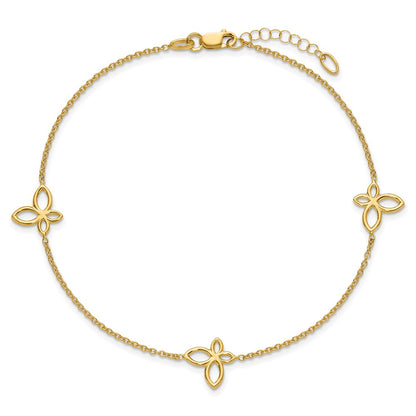 Polished Butterfly Station Plus 1in ext. Anklet