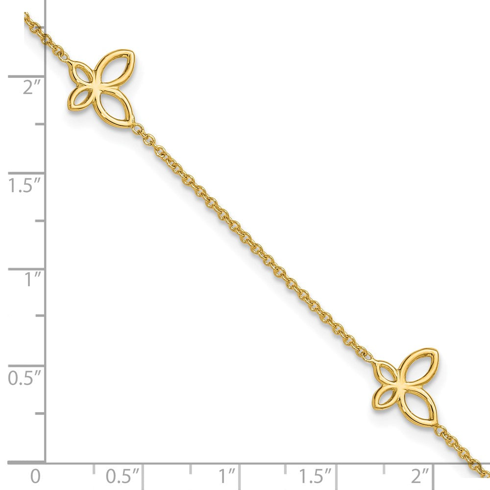 Polished Butterfly Station Plus 1in ext. Anklet