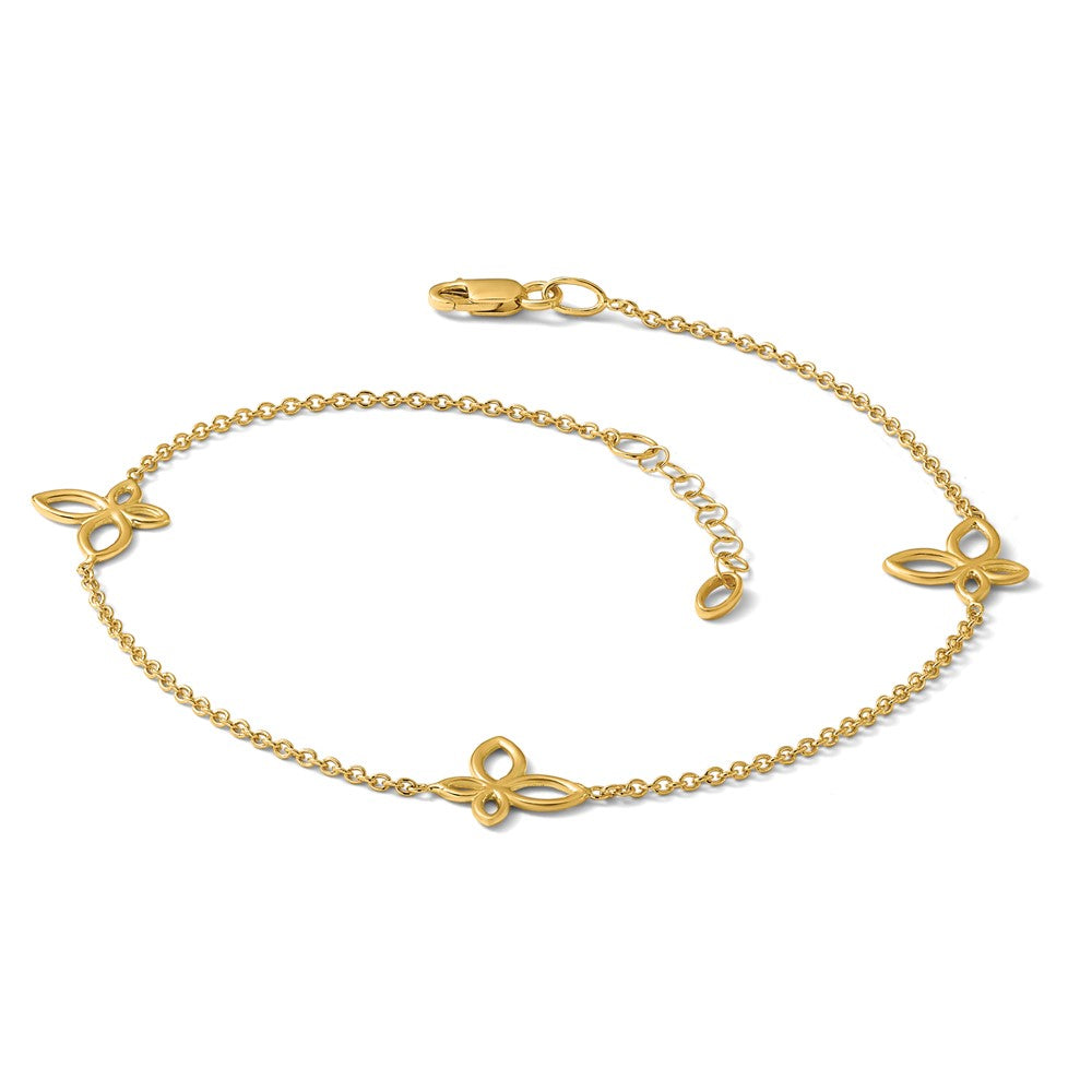Polished Butterfly Station Plus 1in ext. Anklet