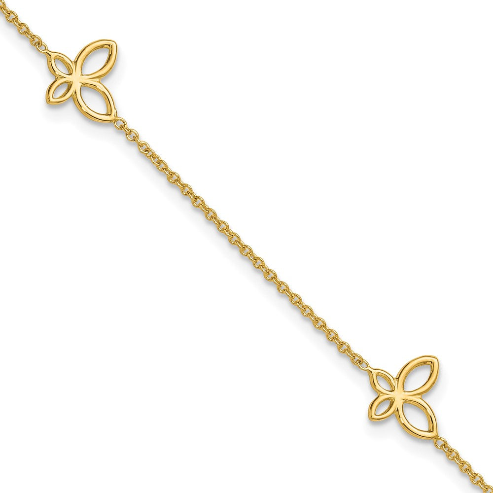 Polished Butterfly Station Plus 1in ext. Anklet