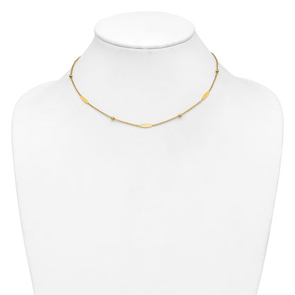 Polished Oval Disk Station w/2in ext. Necklace