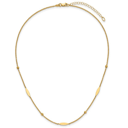Polished Oval Disk Station w/2in ext. Necklace