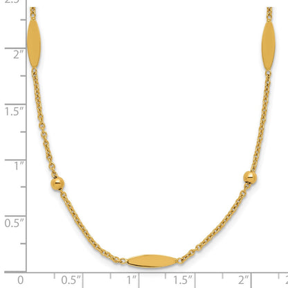 Polished Oval Disk Station w/2in ext. Necklace