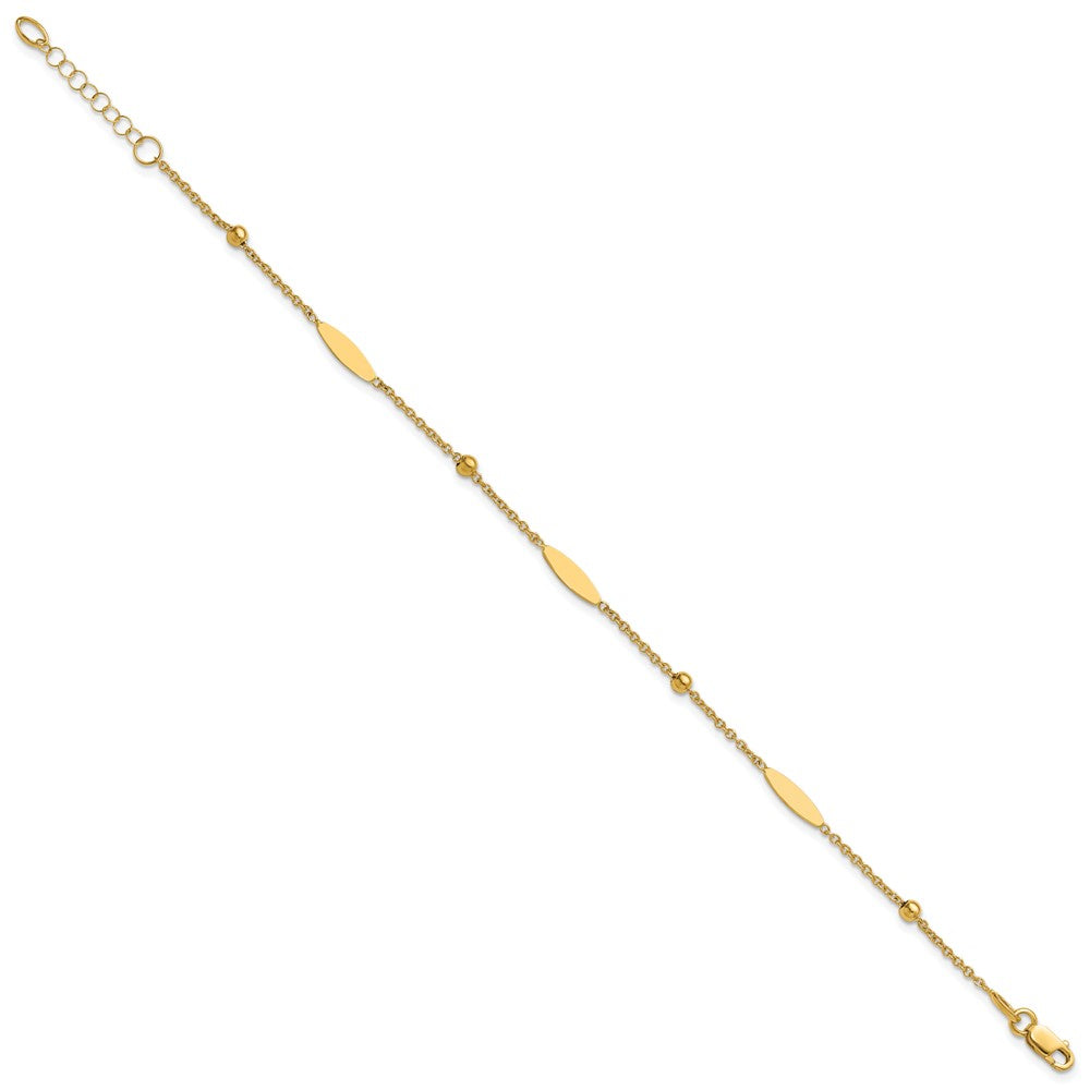 Polished Oval Disk Station w/1in ext. Bracelet