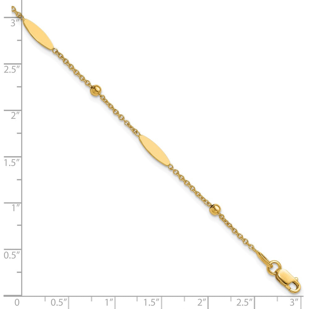 Polished Oval Disk Station w/1in ext. Bracelet