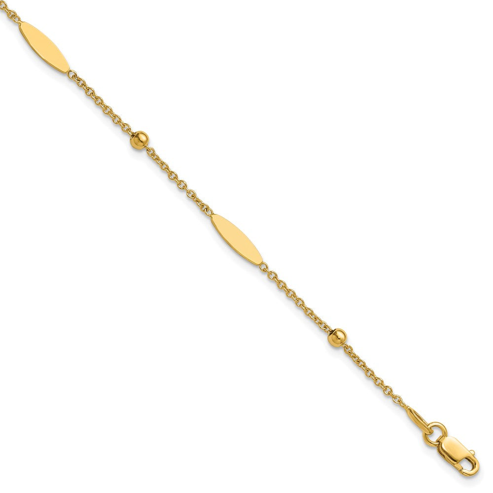Polished Oval Disk Station w/1in ext. Bracelet