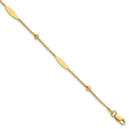 Polished Oval Disk Station w/1in ext. Bracelet