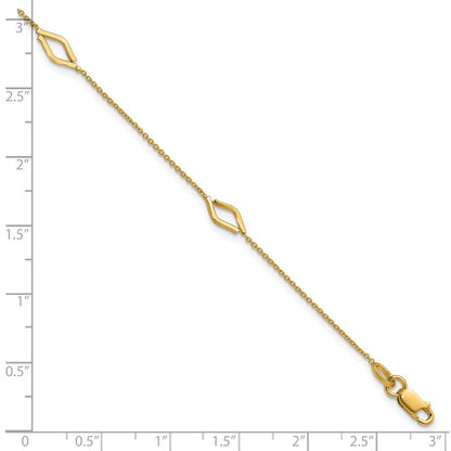 Polished Diamond-shaped Station w/1in ext. Bracelet