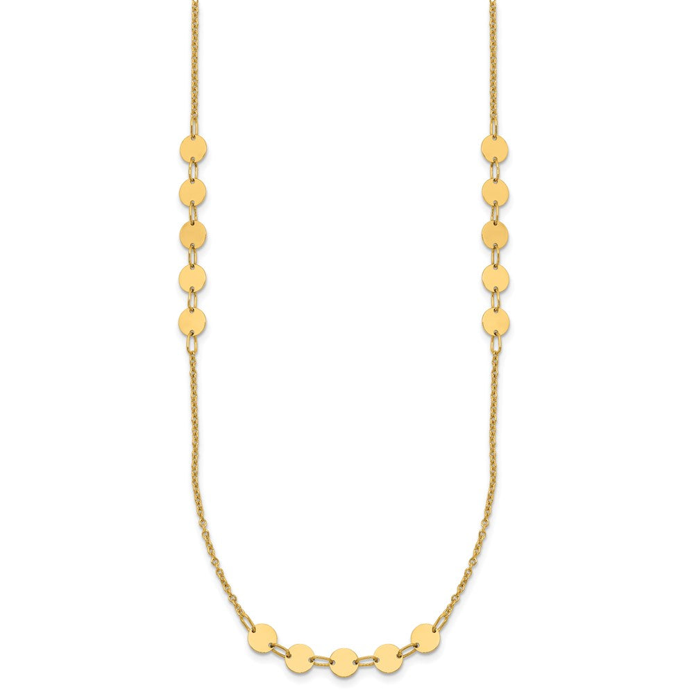 Polished Circle Disc w/2in ext. Necklace