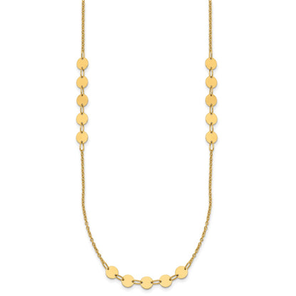 Polished Circle Disc w/2in ext. Necklace
