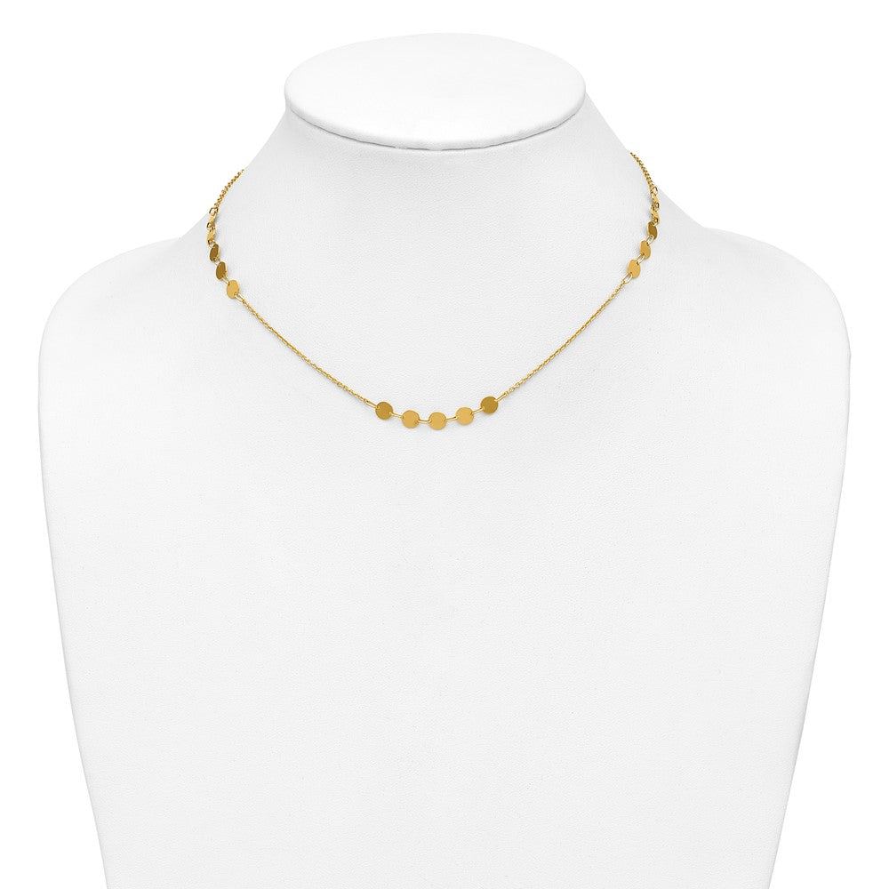 Polished Circle Disc w/2in ext. Necklace