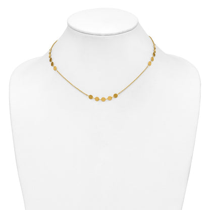Polished Circle Disc w/2in ext. Necklace