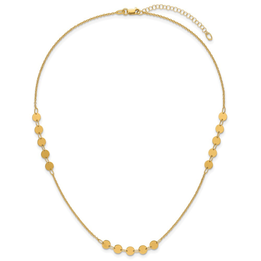 Polished Circle Disc w/2in ext. Necklace