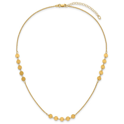 Polished Circle Disc w/2in ext. Necklace