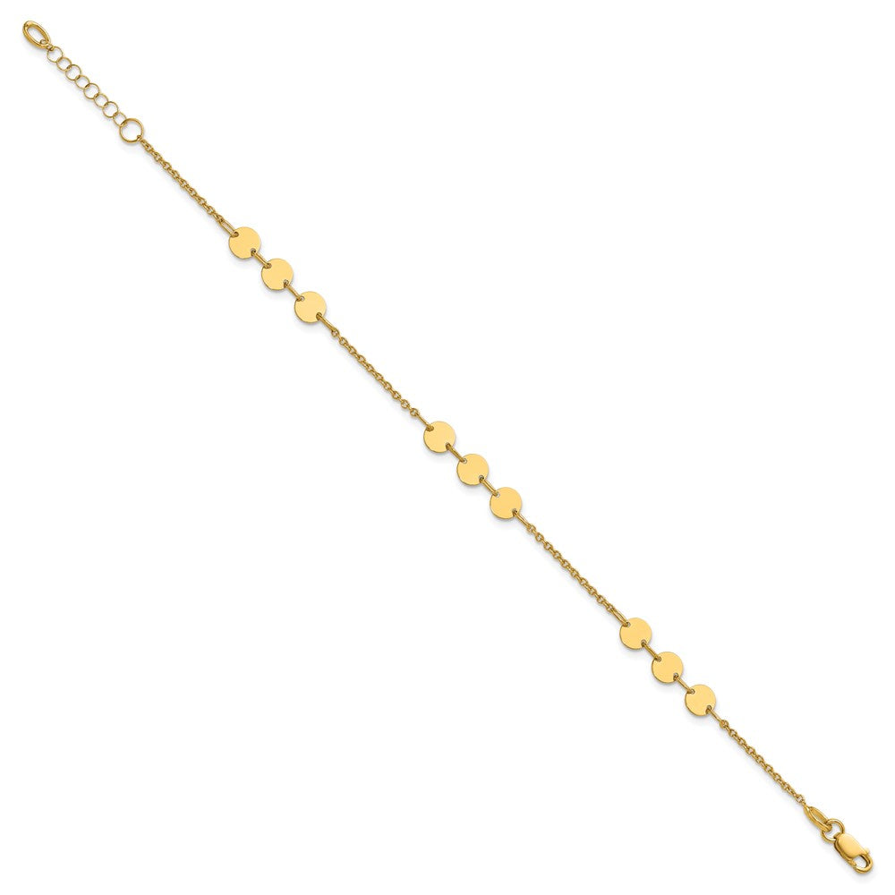 Polished Circle Disc w/1in ext. Bracelet