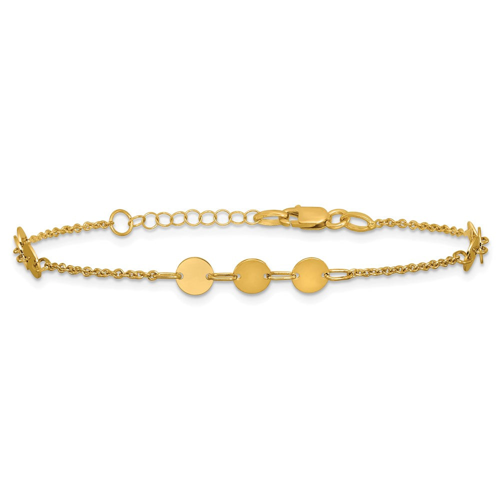 Polished Circle Disc w/1in ext. Bracelet
