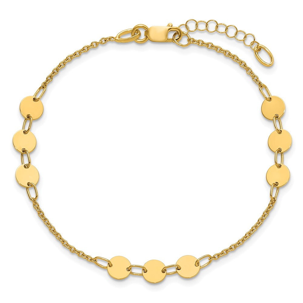 Polished Circle Disc w/1in ext. Bracelet