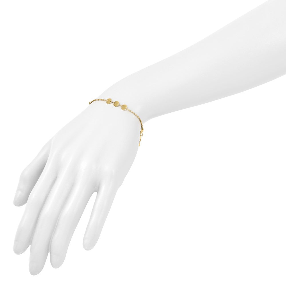 Polished Circle Disc w/1in ext. Bracelet