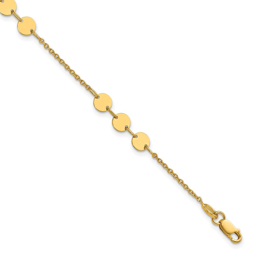 Polished Circle Disc w/1in ext. Bracelet