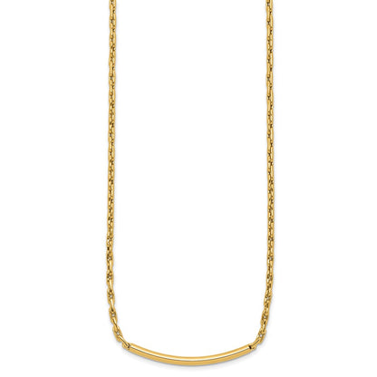 Polished Fancy Link Bar w/.5in ext. Necklace