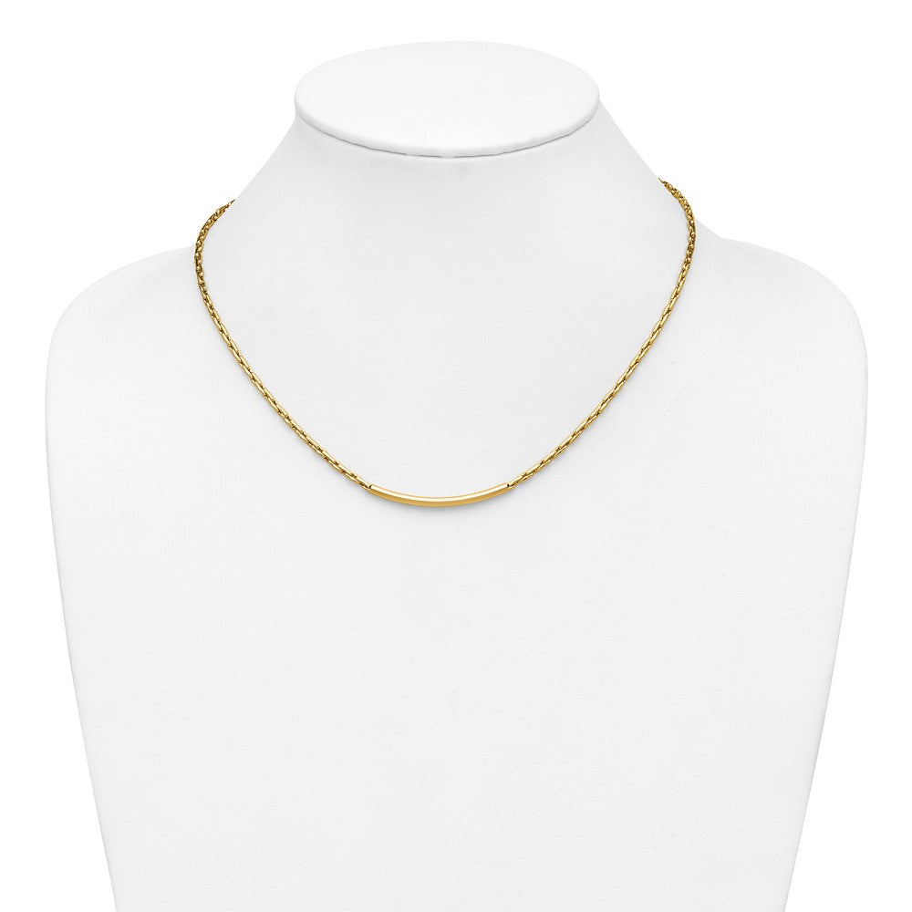 Polished Fancy Link Bar w/.5in ext. Necklace