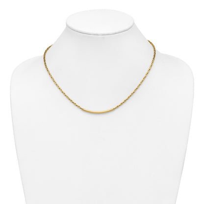 Polished Fancy Link Bar w/.5in ext. Necklace