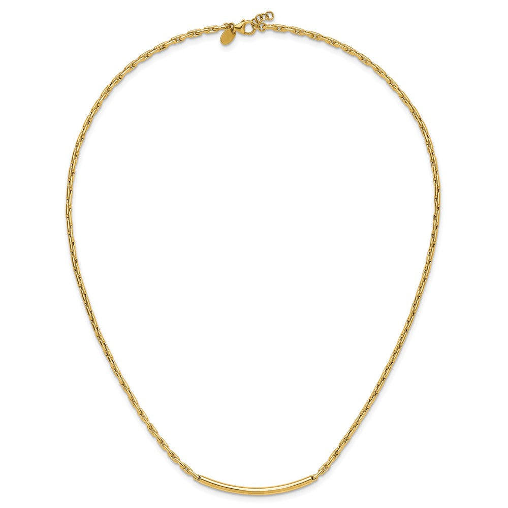 Polished Fancy Link Bar w/.5in ext. Necklace