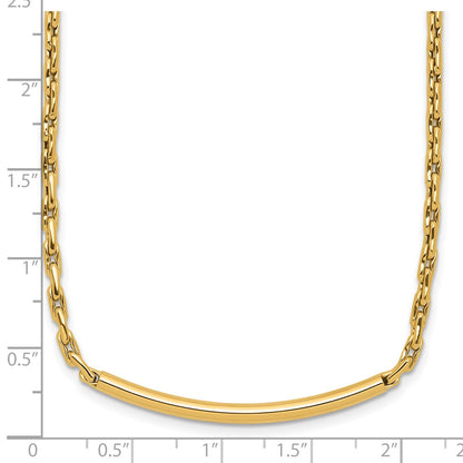 Polished Fancy Link Bar w/.5in ext. Necklace