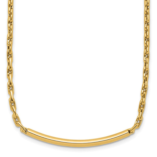 Polished Fancy Link Bar w/.5in ext. Necklace