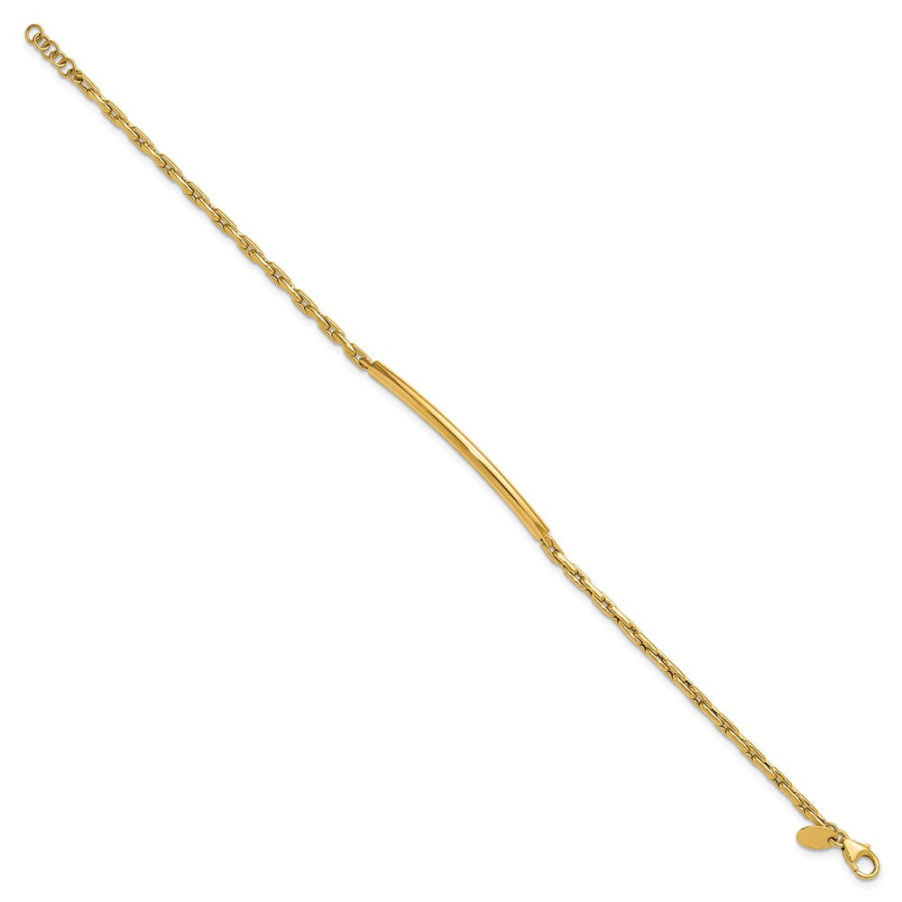Polished Fancy Link Bar w/.5in ext. Bracelet
