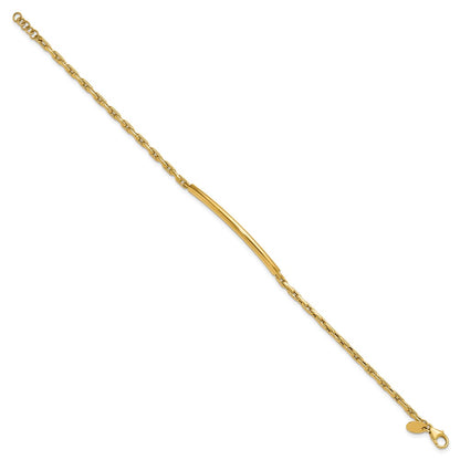 Polished Fancy Link Bar w/.5in ext. Bracelet