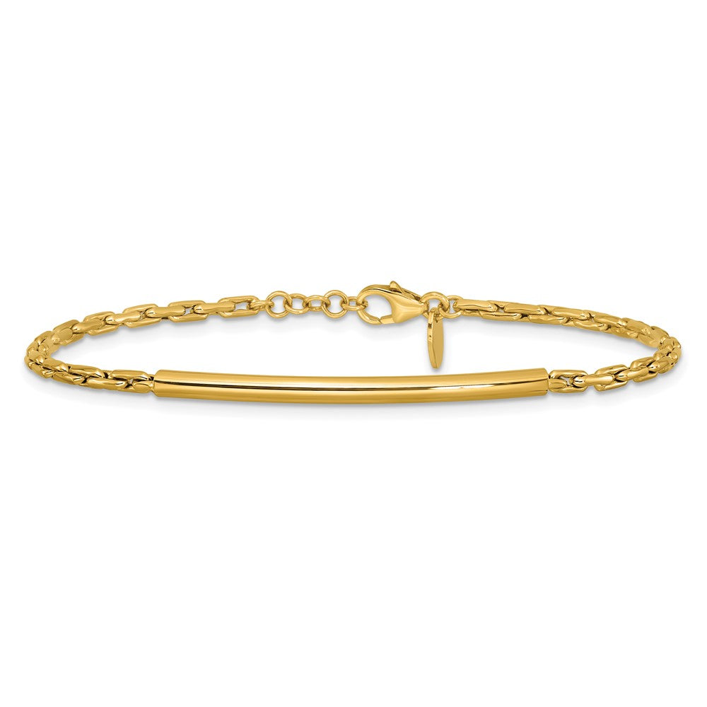 Polished Fancy Link Bar w/.5in ext. Bracelet