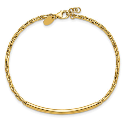 Polished Fancy Link Bar w/.5in ext. Bracelet
