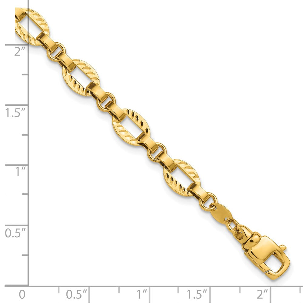Polished and Diamond-cut Fancy Link w/.5in Ext. Bracelet