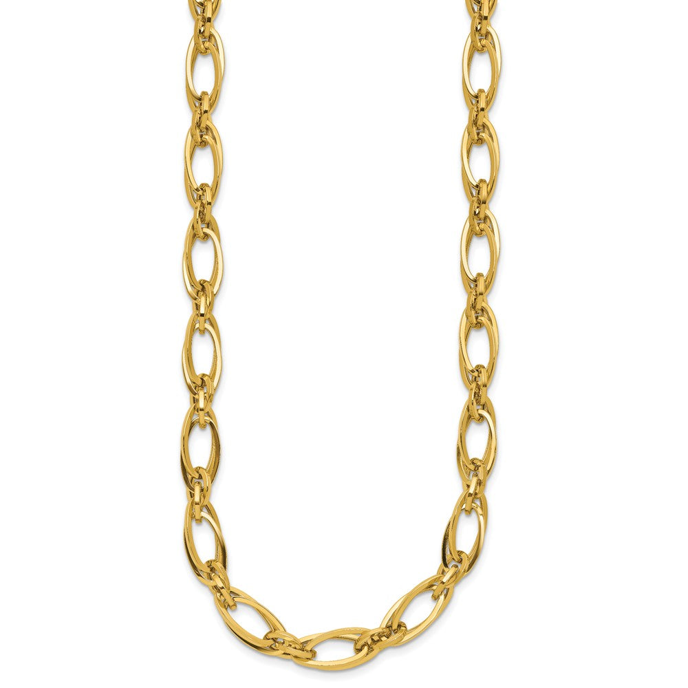Polished Fancy Oval Link Necklace 18.5" - 11.61g