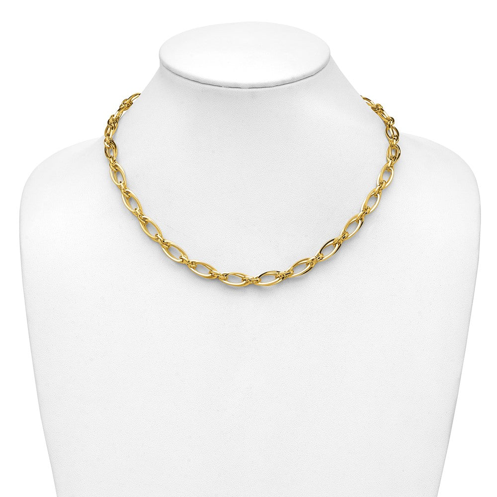 Polished Fancy Oval Link Necklace 18.5" - 11.61g