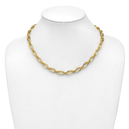 Polished Fancy Oval Link Necklace 18.5" - 11.61g