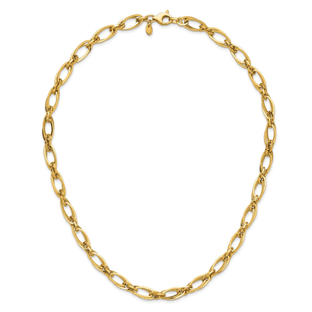 Polished Fancy Oval Link Necklace 18.5" - 11.61g