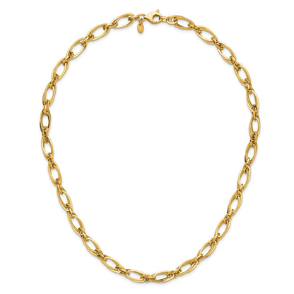 Polished Fancy Oval Link Necklace 18.5" - 11.61g