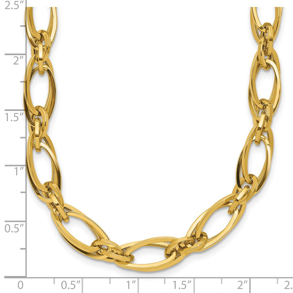 Polished Fancy Oval Link Necklace 18.5" - 11.61g