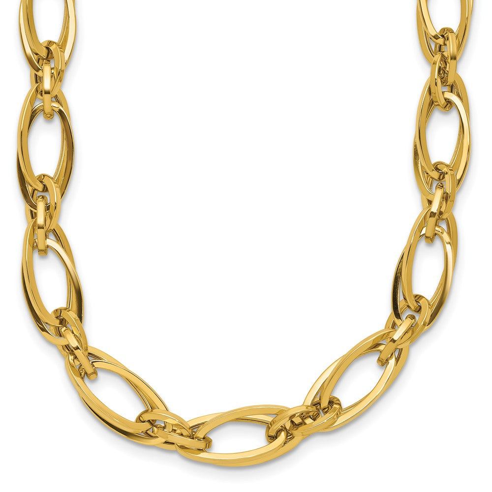 Polished Fancy Oval Link Necklace 18.5" - 11.61g